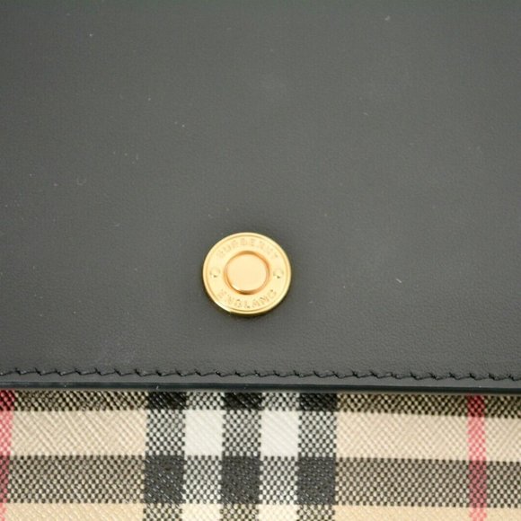 NWT BURBERRY VINTAGE CHECK LEATHER HAMPSHIRE CROSSBODY BAG CLUTCH - Picture 8 of 9